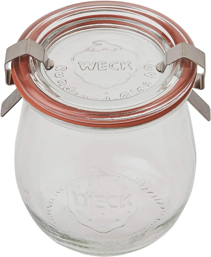 Weck Mini Tulip Jelly Jar with Glass Lids 6 Rings and 12 Clamps, 6 Count (Pack of 1) - Image 2